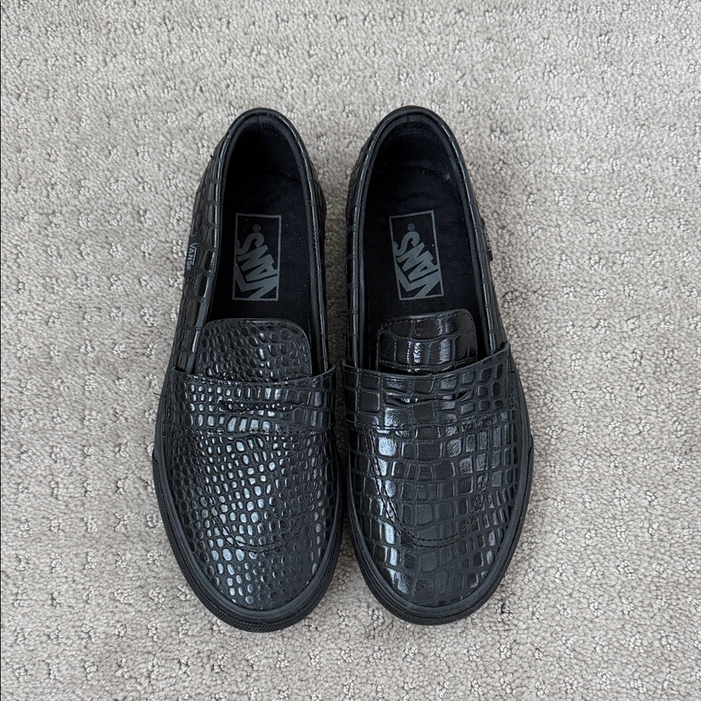 Vans Style 53 Black Crocodile Loafers